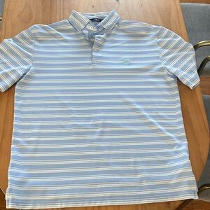 RLX Ralph Lauren Light Blue Striped Golf Polo size M